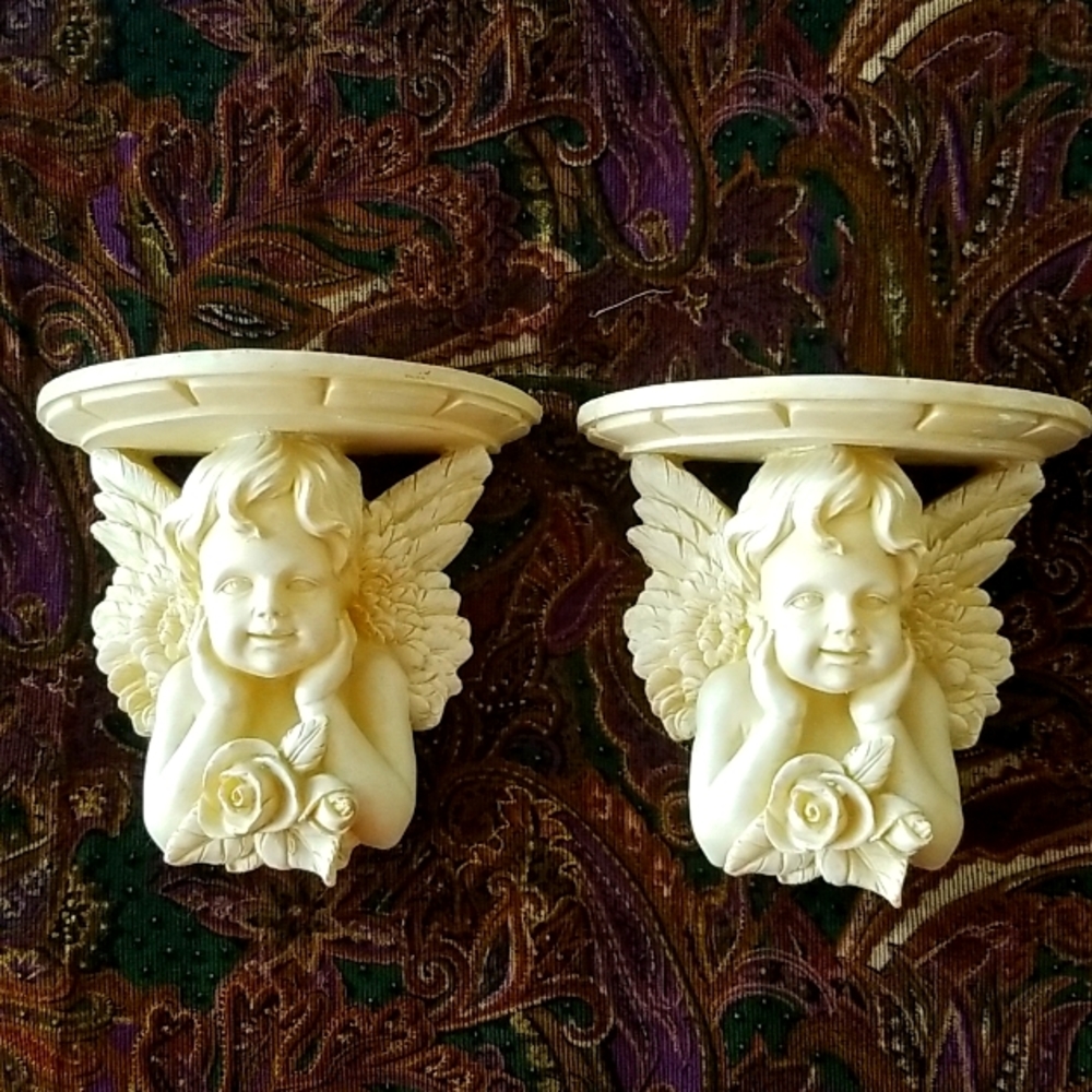 Vintage Cherubs Candle Holder Wall Decor